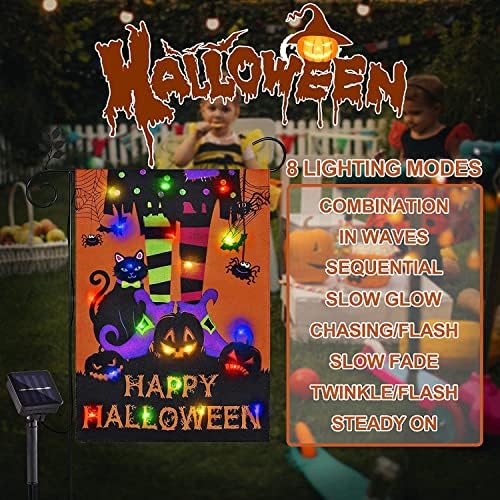 Halloween Lighted Garden Flag, Witch Feet Yard Decor, 12x18 In - Image 2