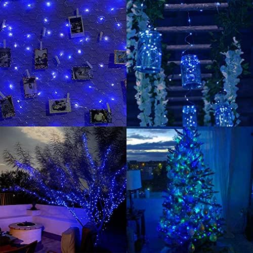 66FT 200 LED Fairy Lights Plug in, 8 Modes Twinkle Lights Blue - Image 3