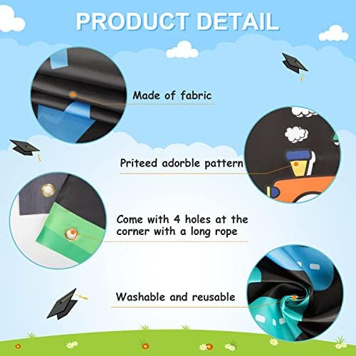 Large Preschool Graduation Party Banner Decorations 72x44 Inch, Kindergarten Graduate Banner Flag Photography Background for Kids Class of 2023 Ceremony Congratulations Grad School Prom Supplies - Image 6
