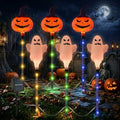 Halloween Decorations Outdoor Solar Lights, 6pcs Ghost Pumpkin Lights with 3 Lighting Modes, Solar Stake Lights Outdoor Waterproof, LED Landscape Light for Garden Pathway (Orange - Pumpkin+Ghost) by Strackvial