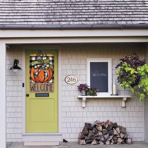 AVOIN colorlife Fall Thanksgiving Pumpkin Welcome House Flag 28x40 Inch - Image 3
