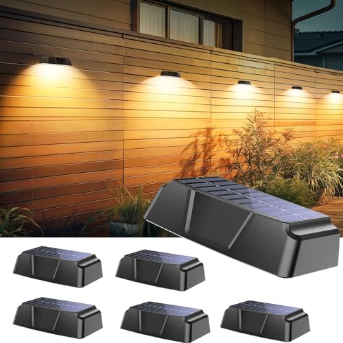 Brightown 5 Pack Solar Fence Lights Outdoor, 10 Colors, Waterproof by Brightown