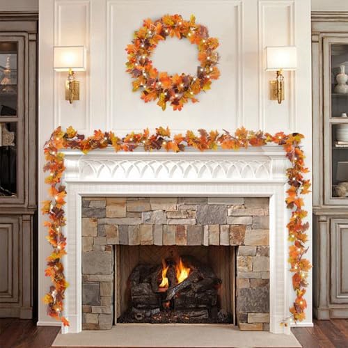 2-Pack 6FT Thankgiving Fall Leaves Garland Decorations - Image 4