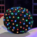 HISHINY LED Christmas Net Lights Outdoor,5ftx5ft 100LED Green Wire, Connectable Indoor Outdoor Bush Mesh Net Lights String for Halloween Christmas Party,Shrub,Yard,Tree (Multicolor) by HISHINY