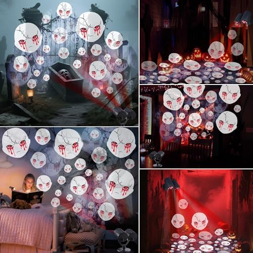 Toodour Halloween Projector Lights Outdoor, Double Head Dynamic Halloween Lights Projector with Timer, Waterproof White Ghost Decorations Light for Indoor Outdoor Home Window Wall Decorations - Image 4