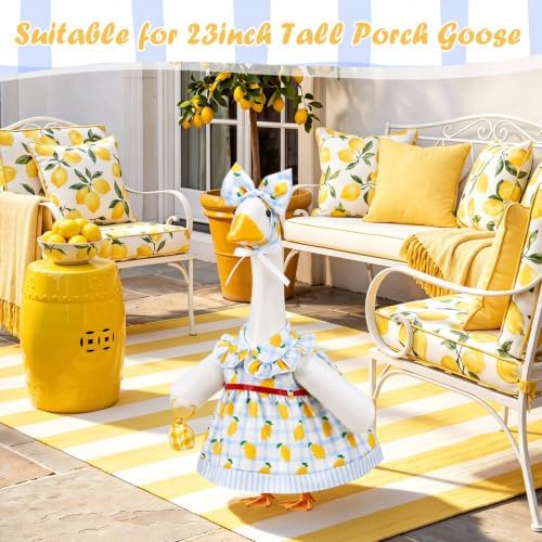 23 In Summer Porch Goose Outfit with Basket for Lawn Decor - Image 5