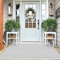 IOHOUZE 4x6 Striped Outdoor Rug, Washable Front Porch, Grey White by iOhouze