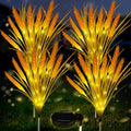 Rossesay 4 Pcs Fall Solar Lights Decorative Outdoor Garden Autumn Solar Flowers Lights with 28 Realistic Wheat Ears Thanksgiving Waterproof Decor for Yard Pathway Lawn Patio Garden Outdoor by Rossesay