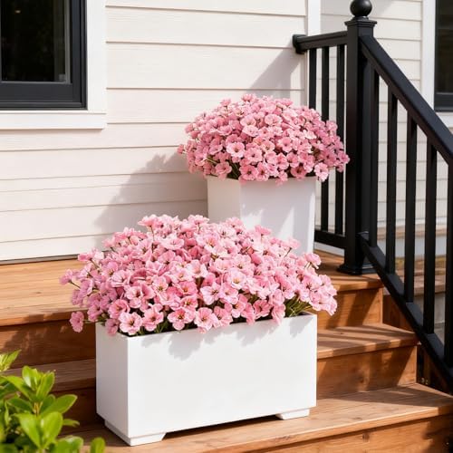 24 Bundles Artificial Flowers for Outdoor Faux Plants for Spring Summer Decoration, UV Resistant Realistic Silk Plastic Fake Flowers Garden Porch Patio Balcony Yard Front Home Decor - Image 5