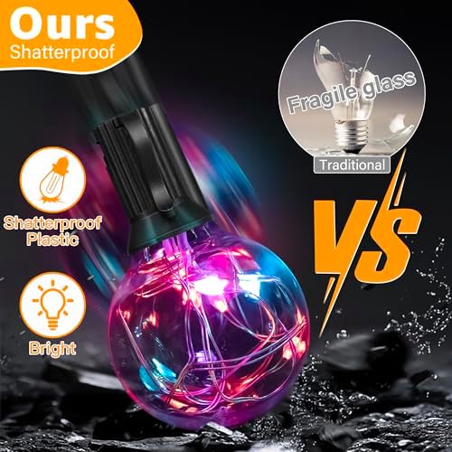 Ollny Outdoor String Lights, 30FT RGBW Color Changing Patio Lights Remote - Image 4
