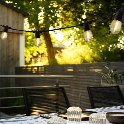 YULETIME 2-Pack 35 ft 15 LED Patio String Lights Plug-in, E26 Base S14 Bulb - Image 5