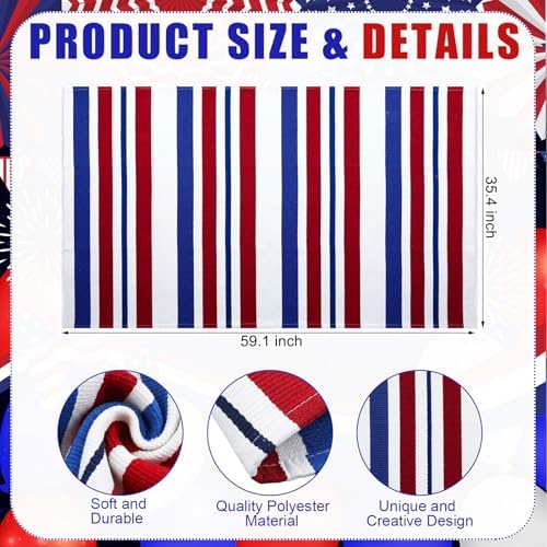 Duraaamo Patriotic Blue Red White Door Mat 3' X 5' for Memorial Day Decor - Image 2