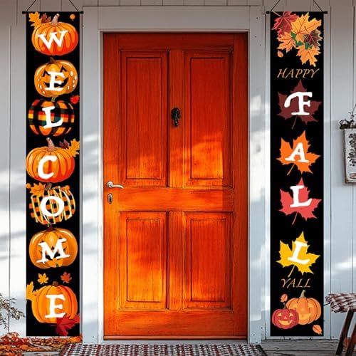 HOMETITUTE Happy Fall Porch Banner Set 12 x 71 Inch 2 Pack - Image 2