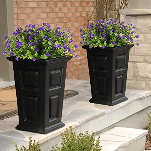 RECUTMS 12 Bundles Artificial Flowers Faux Outdoor Plastic Purple Plants - Image 6