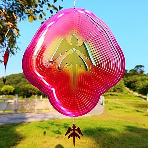 DJUAN 12in Angel Wind Spinner Outdoor Garden Decor Gifts for Women Mom Wife - Image 2
