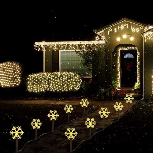 5 Pack Christmas Solar Pathway Lights, Snowflake Outdoor Decorations - Image 5