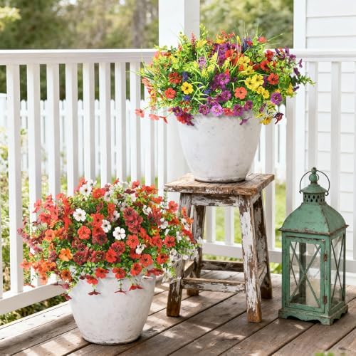 Hommyea Artificial Fake Flowers Plants for Outdoors Silk Spring Home Decor - Image 5