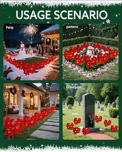 2 Pack Solar Christmas Flower Lights-IP65 Waterproof XS Pathway Lights - Image 6