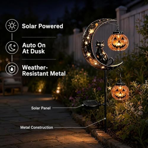 Halloween Decorations Outdoor-Solar Stake Lights Halloween Decor (Black-D) - Image 6