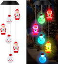 GlikCeil Halloween Solar Wind Chimes 27.5Inch Halloween Decorations Outside Waterproof Hanging LED for Yard, Porch, Patio, Party, Color Changing Lights(Snowball) by GlikCeil