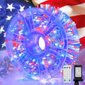 LAMPHOME 165ft 500 LED Red White and Blue Patriotic String Lights, 16 Modes Red White Blue Lights Plug in, 4th of July Lights Outdoor for Independence Day Memorial Day 4th of July Decoration by ULL