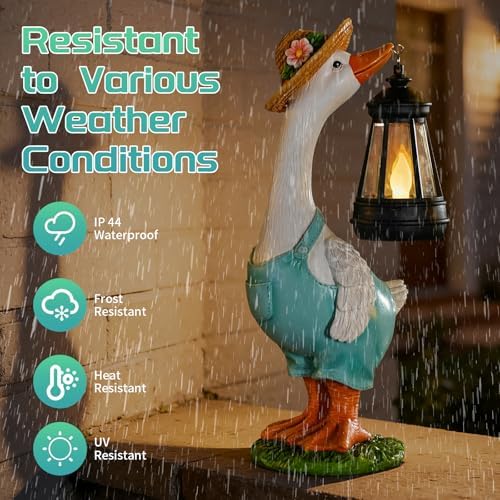 Solar Garden Outdoor Statues Goose, Goose Outdoor Lawn and Garden Statue, Lawn Decor Statue for Patio, Balcony, Yard Ornament - Gifts for Mom Grandma Women - Image 4