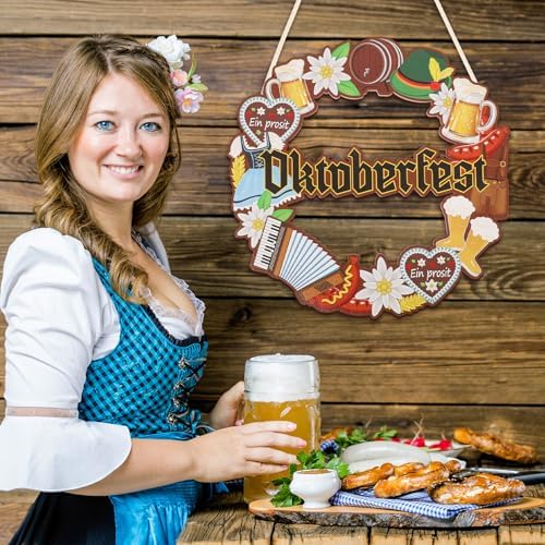 COCHIE Oktoberfest Decorations German Beer October Fest Welcome Sign Decor - Image 4