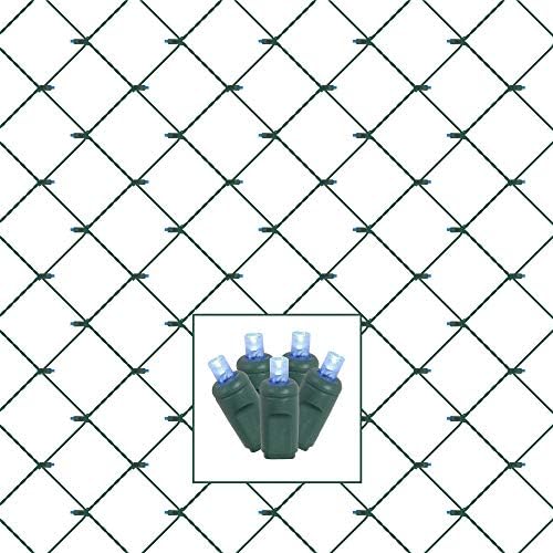 Vickerman 120 Blue Wide Angle Twinkle LED Christmas Net Light Set, Green Wire by Unknown