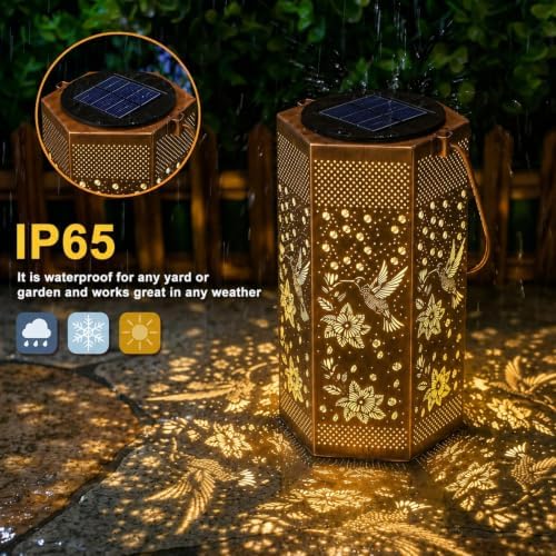 Eandisom Hummingbird Solar Lantern 2Pack Gifts for Women Mom Grandma - Image 2