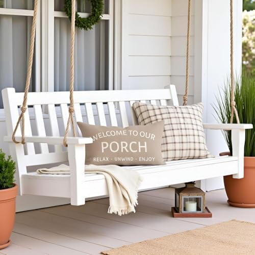 Outdoor Decorative Throw Pillow Covers 12x20 Inch Set of 2, Beige - Image 3