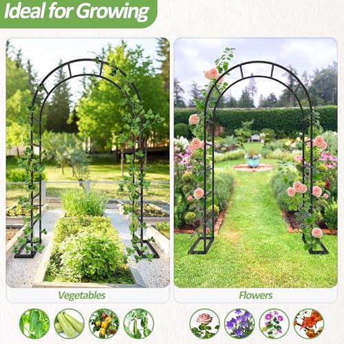 Garden Arch Trellis for Climbing Plants Outdoor, Wedding Arch with Base-94.5"(H)*55"(W), Balloon Arch Stand for Ceremony Valentines Day Birthday Baby Shower Garden Floral - Image 6