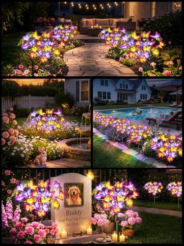 Solar Garden Lights, 3 Pack Decorative Solar Butterfly Lights Outdoor - Image 6