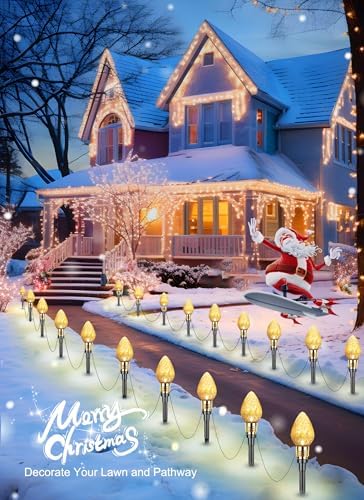 2 Pack Strawberry C9 Christmas Pathway Lights Outdoor, Total 34.8FT 20 LED - Image 5