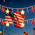 10 LED Red White Blue Star String Lights Outdoor, 8.5Ft 4th of July Decorations Lights Waterproof, Connectable Plug in Patriotic Star Fairy Lights for Home Patio Independence Day Memorial Day Flag Day by Kivonfa