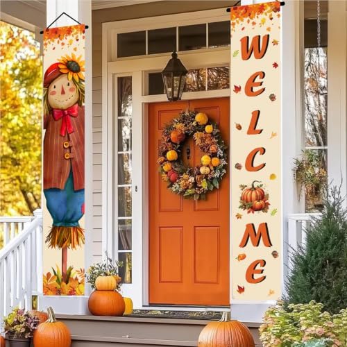 Fall Decor Banner,Scarecrow Thanksgiving Decorations Autumn Banner - Image 3