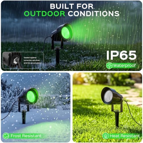 T-SUN Spot Lights Outdoor, Green Landscape Spotlights for Garden 2 Pack - Image 6