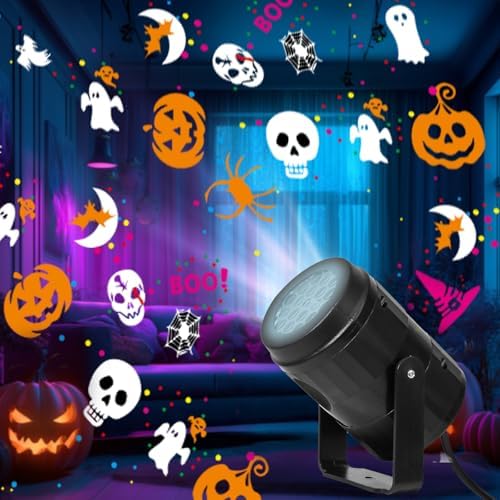Halloween Projector Lights Outdoor/Indoor, Led Lights Projector for Halloween Decorations, Holiday Projector for Halloween Party,Newly Upgraded Halloween Indoor for Home，Halloween Gift (Black) - Image 2