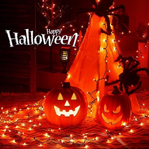 Hopolon Orange Halloween Mini Lights, 2 Pack 50 Count 13FT Green Wire - Image 2