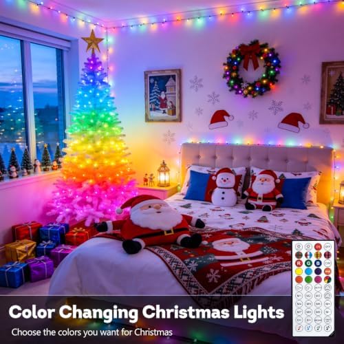 JMEXSUSS Color Changing String Lights for Halloween, 66ft 200 LEDs, RGB - Image 6