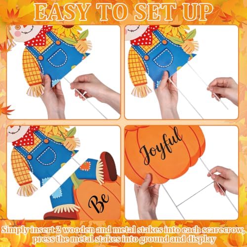 2 Pack Scarecrow Yard Stakes Fall Thanksgiving Outdoor Garden Lawn Decor - Image 6
