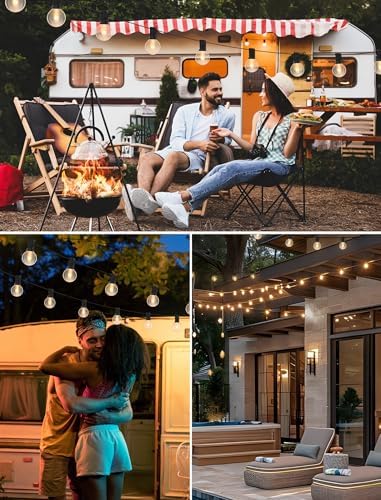 50FT String Lights, G40 Outdoor String Lights Edison Light Bulbs Clear Globe Lights for Backyard Patio Lights Indoor/Outdoor Commercial Decoration -5 Watt/120 Voltage/E12 Base -Black Wire - Image 7