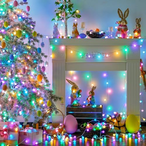 JMEXSUSS 33ft 100 LED Globe Easter Lights Battery Operated with Remote - Image 7