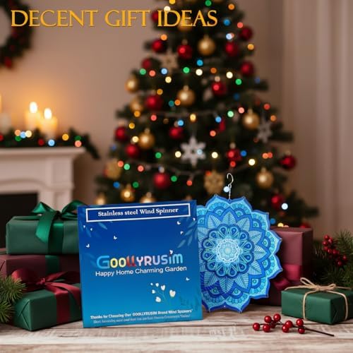 Wind Spinner Mandala Rich Blue 3D Metal Wind Spinners - Image 6