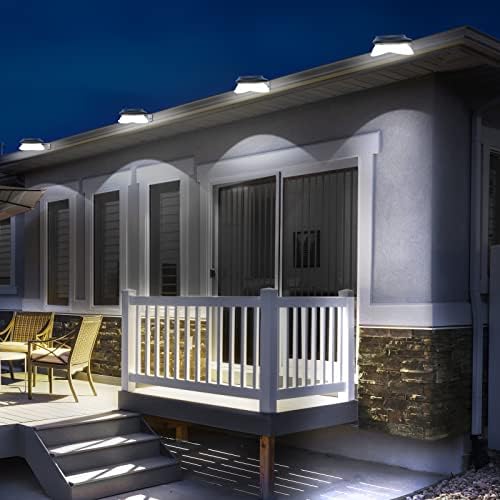 JSOT Solar Deck Lights Perfect for Fence, Deck Rail, Wall Décor-Cool White 6P-Black - Image 5