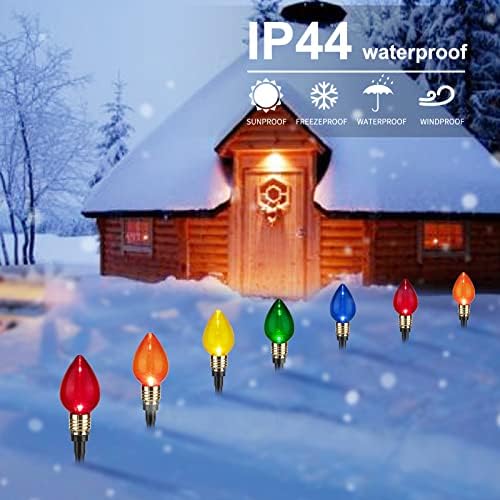 2 Pack C9 Christmas Pathway Lights Outdoor, Total 34.8Ft 20 LED Stake Light - Image 3
