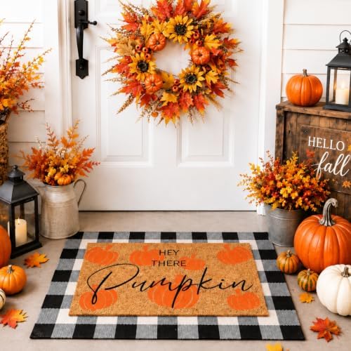 Duraaamo 2 Pcs Fall Coir Doormat Outdoor Fall Welcome Mats, Non Slip by Duraaamo