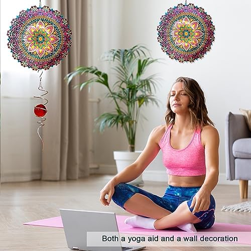 Mandala Blossom Wind Spinner - Metal Wind Spinners 12inch Large - Image 6