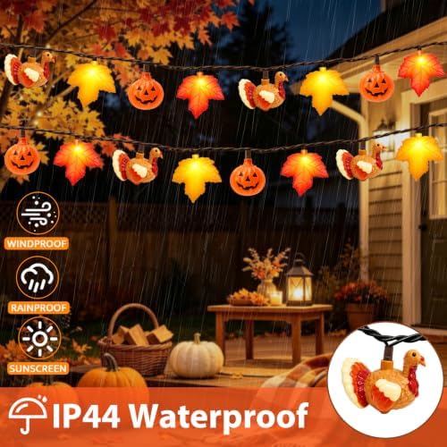 Fall Decor, Fall Turkey Lights, 8.5 FT 10LED Thanksgiving Lights, Outdoor - Image 5