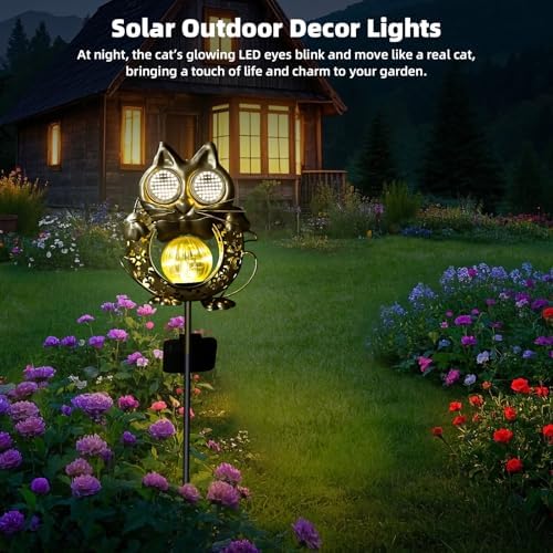 SRNPMIU Solar Lights Outdoor Decor, Solar Cat Yard Decorations Outdoor - Image 3