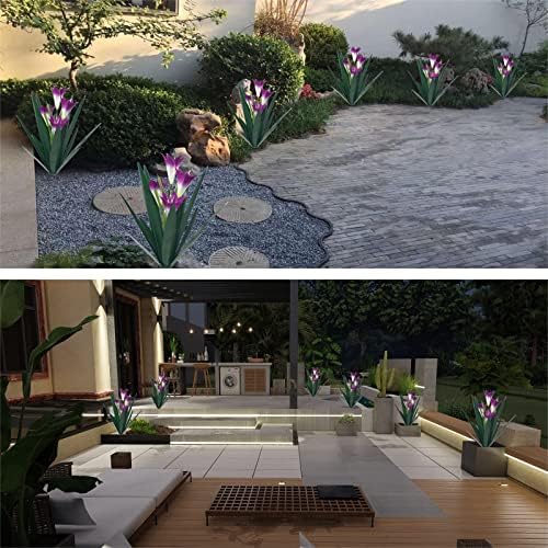 Homight Metal Agave Plant Outdoor Decoration Lily Mexican Yard Art Garden Gift Home Decor Hand Painted Metal Agave Garden Yard Statue, Outdoor Lawn Ornaments(3 Big Purple Lilies) - Image 2